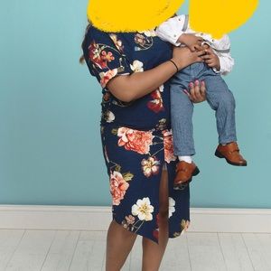 ASOS floral dress worn once back zipper broken front split